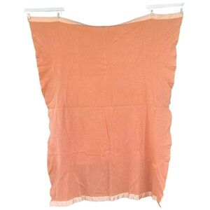 VTG Wool O’ The West Apricot Satin Trim Wool Blanket Portland Woolen Mills READ
